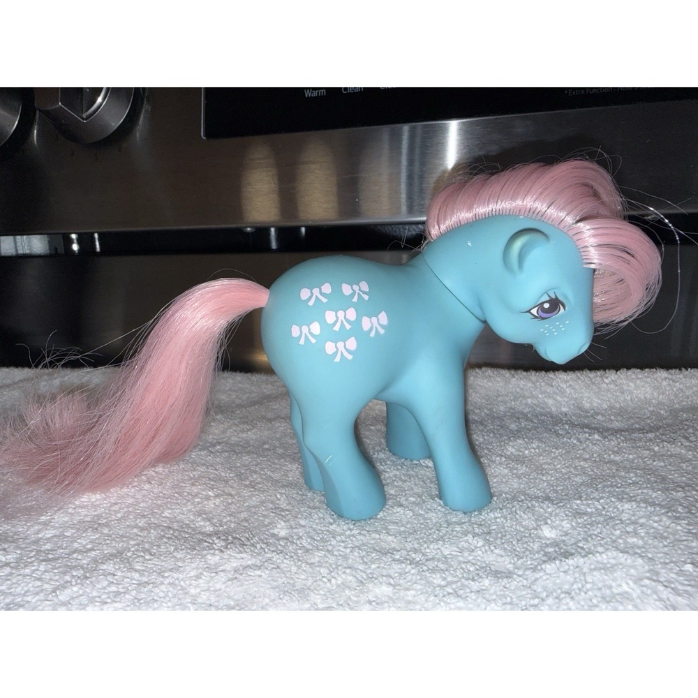 My Little Pony Bowtie Bow Tie 1983 Vintage G1 Blue Pink Bows MLP Hasbro